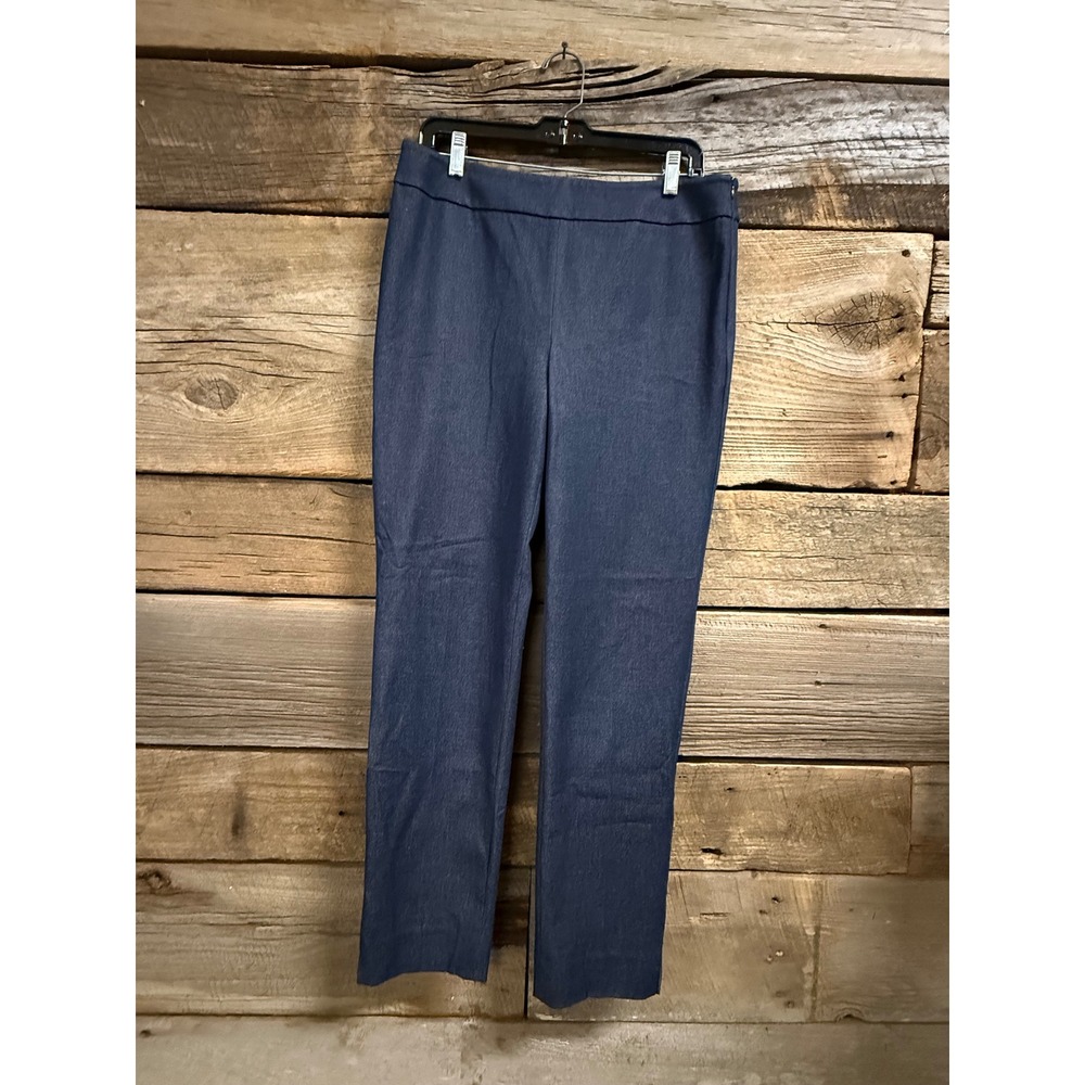 Talbots Chatham Ankle Pant Size 8 Indigo Denim Look Stretch Side Zip Trousers